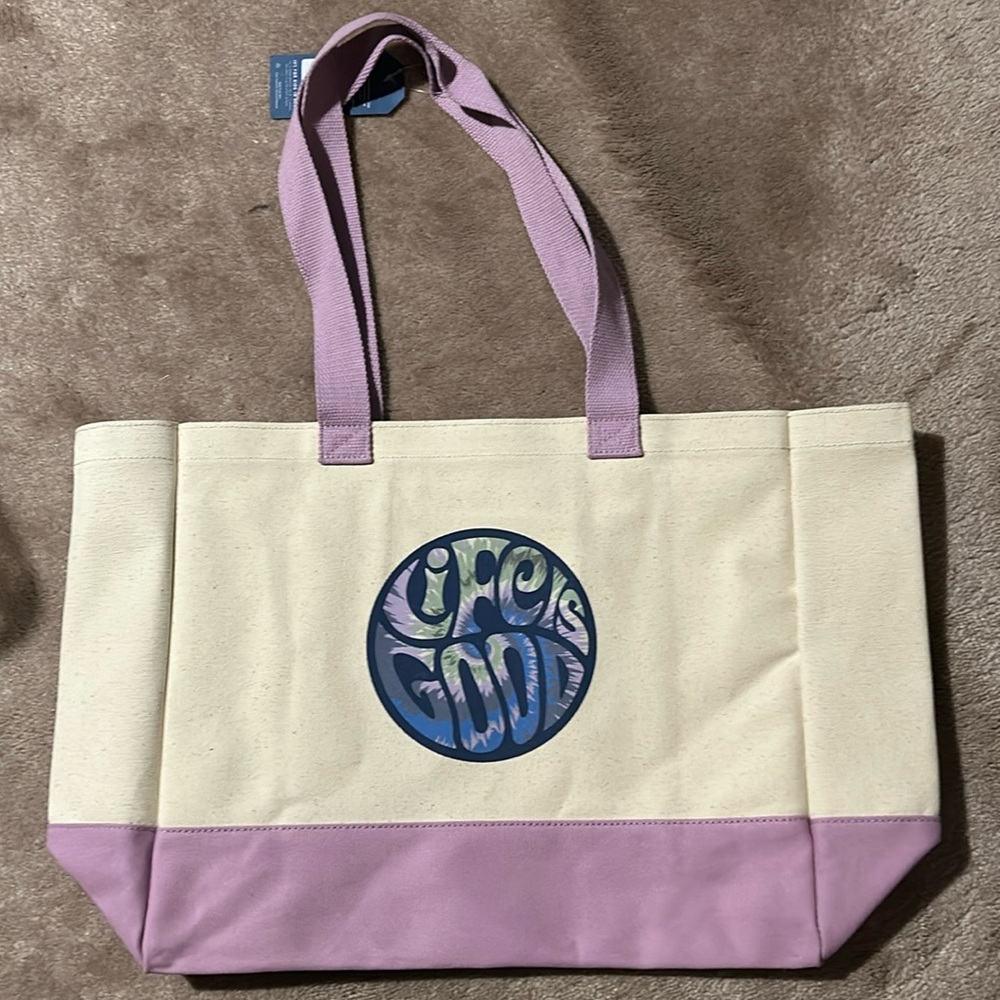 LIFE IS GOOD LARGE TOTE BAG NWT - Picture 2 of 14